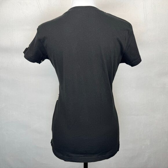 George Strait Ladies Shirt Sz M Black Crew Neck Short Sleeve - Picture 4 of 7